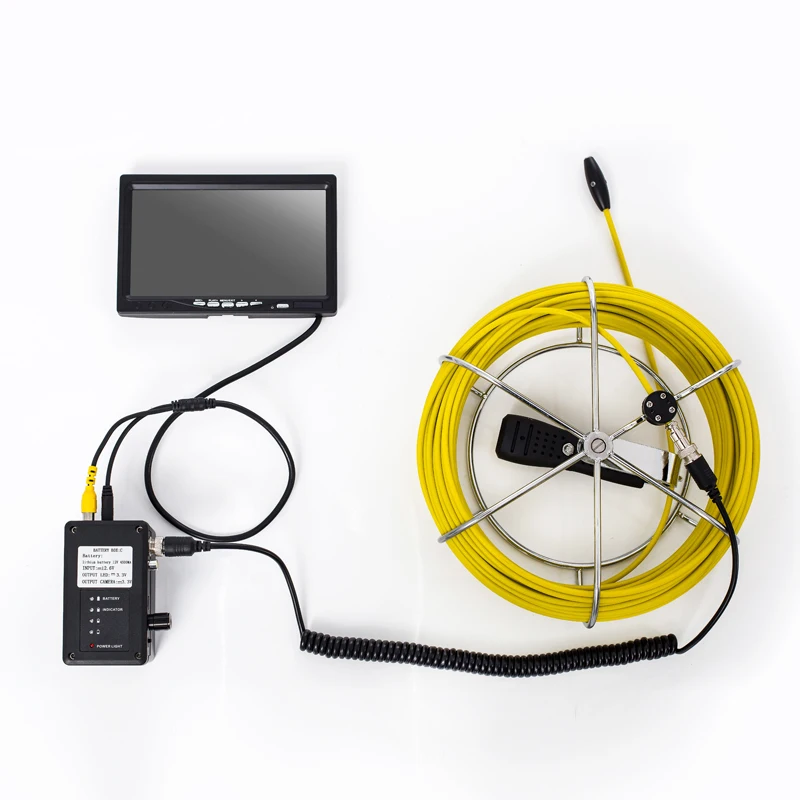 TP9200 Profession Pipe Inspection Camera 7inch LCD 6.5mm Lens 20m Cable Drain Sewer Industrial Endoscope System 6pcs LEDS Lights