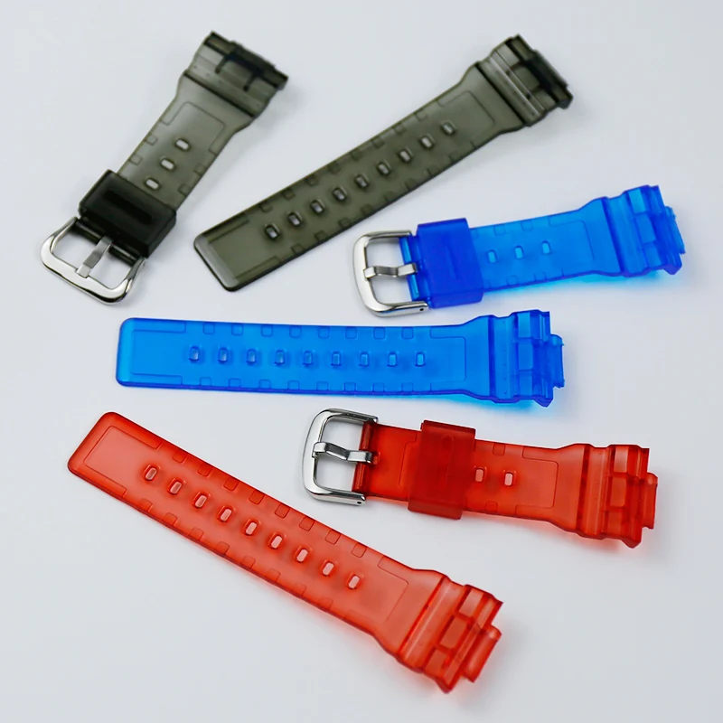 Watch accessories For Casio resin transparent strap BABY-G BA-110 111 112 120 34A pin buckle 14mm ladies sports strap case