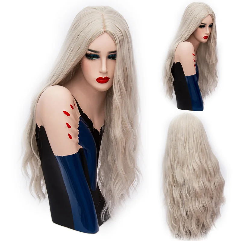 MSIWIGS Long Pink Wavy Wig Cosplay
