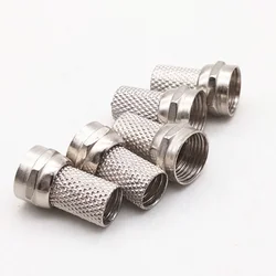 20pcs 75-5 F Connector Screw On Type For RG60 Satellite TV Antenna Coax Cable Twist-on Diameter 6mm
