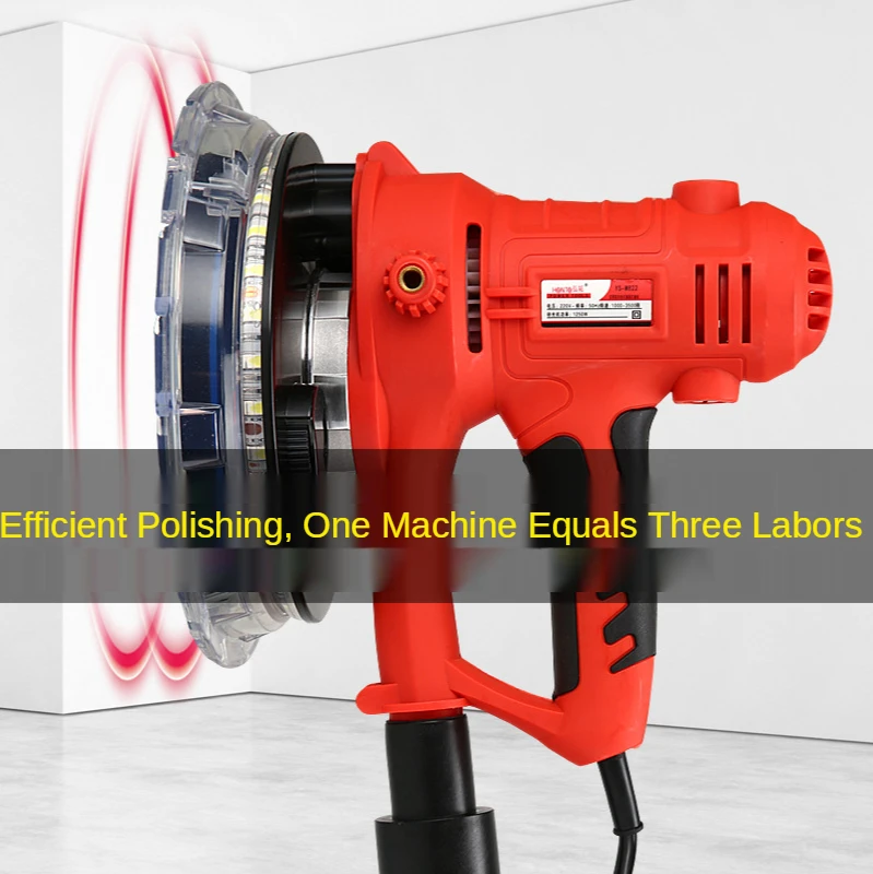 1250W Wall Grinder 6 Variable Speed Drywall Sander Portable LED Light With Vacuum Sandpaper Machine Wall Putty Polishing Machine