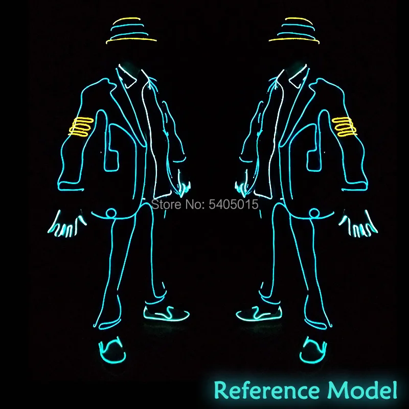 EL Suits New Fashion LED/EL Clothes Luminous Costumes Glow Dance Supplies Light Clothing Men For Holiday DIY Decoration Hot Sale