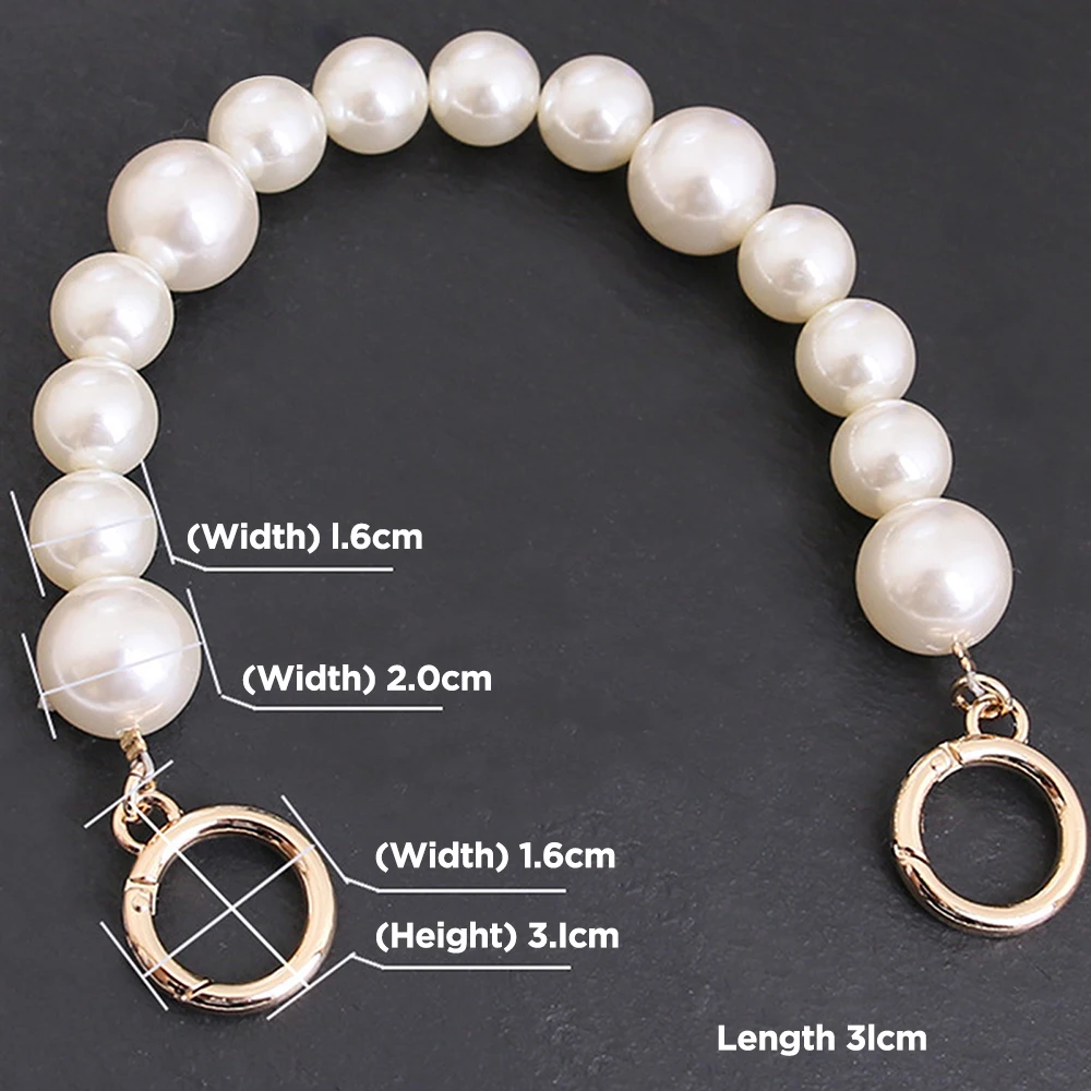 Pearl Bag With Handbag Chain Hand Carry Short Shoulder Strap White Large Pearl Mobile Phone Chain Lanyard Diy Extension Chain