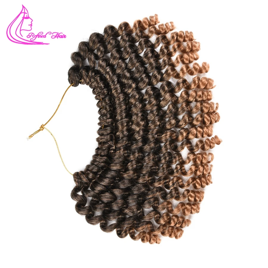 8 12inch Jumpy Wand Curl ombre Crochet Braids Jamaican Bounce Synthetic Crochet Hair Extension for Black Women Girls