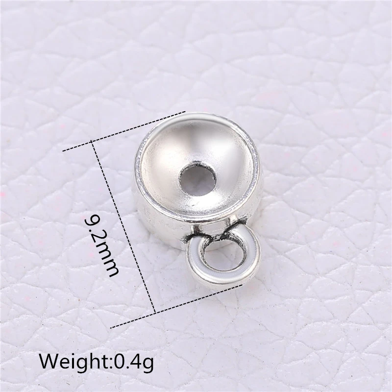 30pcs/lot Ancient Silver Bail Beads Charms Pendant Clip Clasp Connectors For Necklace Bracelet DIY Jewelry Making Acessories