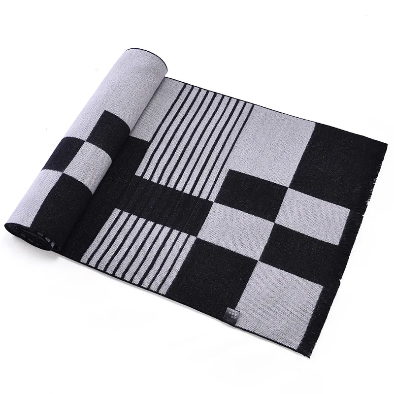 2019 Classic Winter Casual Scarves Men Modal Scarf Warm Neckercheif Business Plaid Scarves Men Cotton Wraps Male Sjaal Foulard