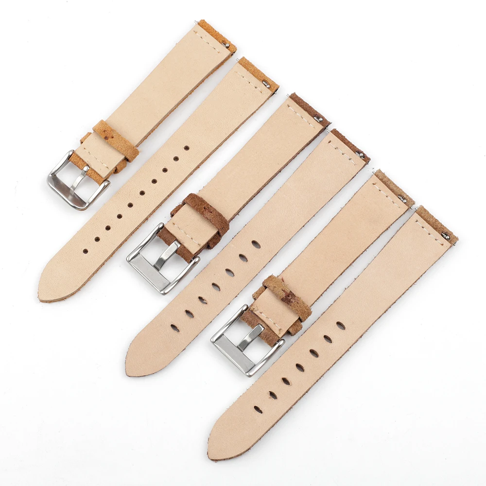 High Quality Suede Leather Watch Band 18mm 20mm 22mm 24mm Vintage Watch Straps Replacement Wristband Watch Accessories