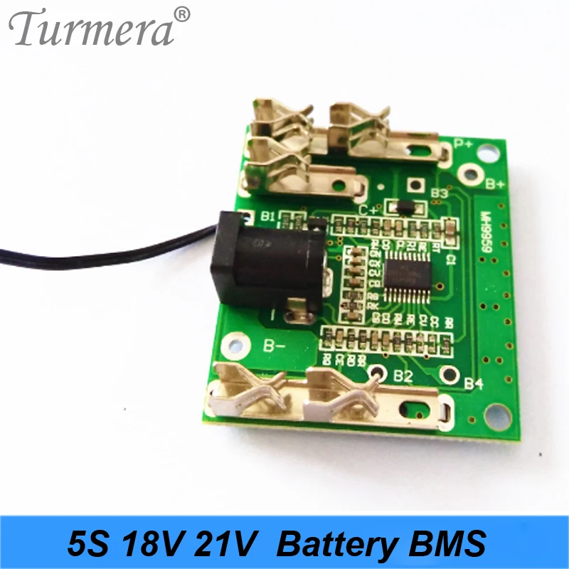 Turmera 5S 18v 21v 20A 18650 Li-ion batería de litio BMS para destornillador Shura cargador placa de protección ajuste