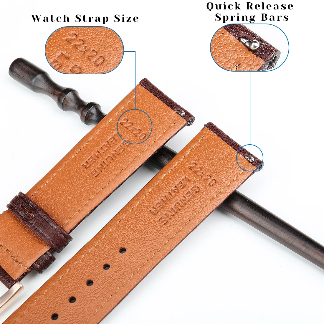 MAIKES Watchband Soft Calf Genuine Leather Watch Strap 18 20 22 24mm Watch Band for Samsung Galaxy Mens leather Watch  Wristband