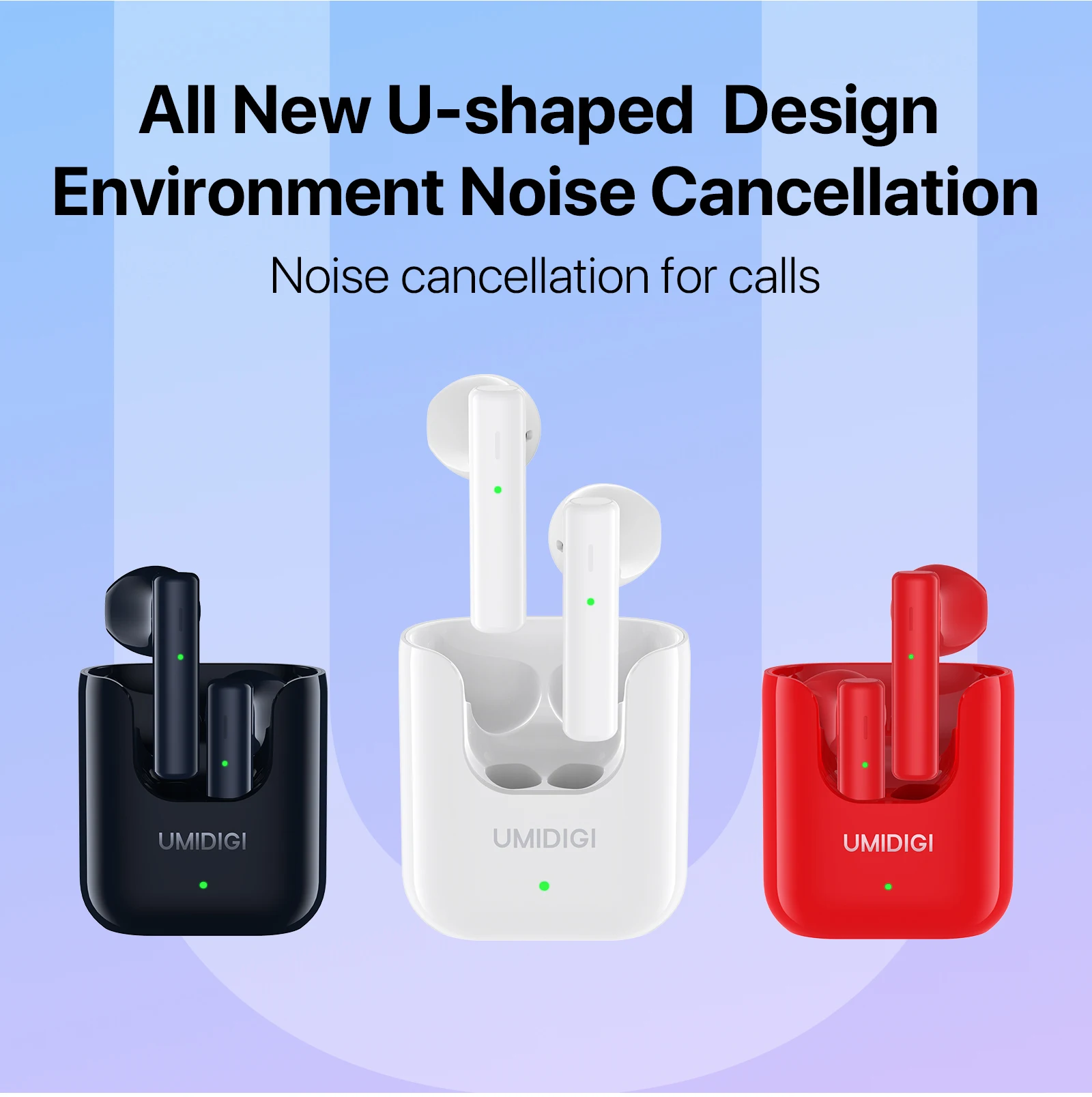 UMIDIGI AirBuds U TWS Wireless Earphones Bluetooth 5.1 ENC Noise Reduction 380mAh Charging Box Sports Headsets With Microphone