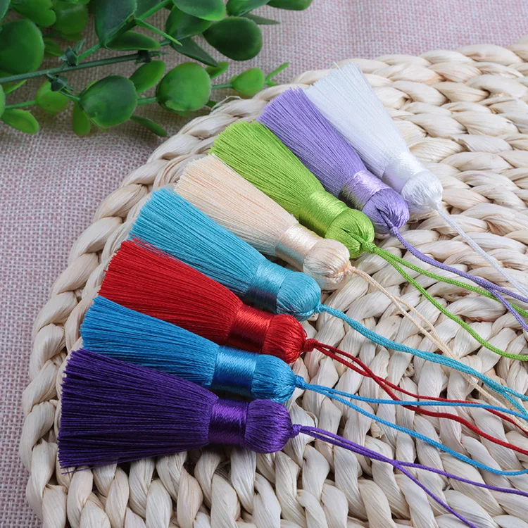 5pcs/lot 5cm Tassels Hanging Rope Fat Silk Tassels Trim for Crafts DIY Jewelry Findings Home Decor Sewing Curtains Accessories