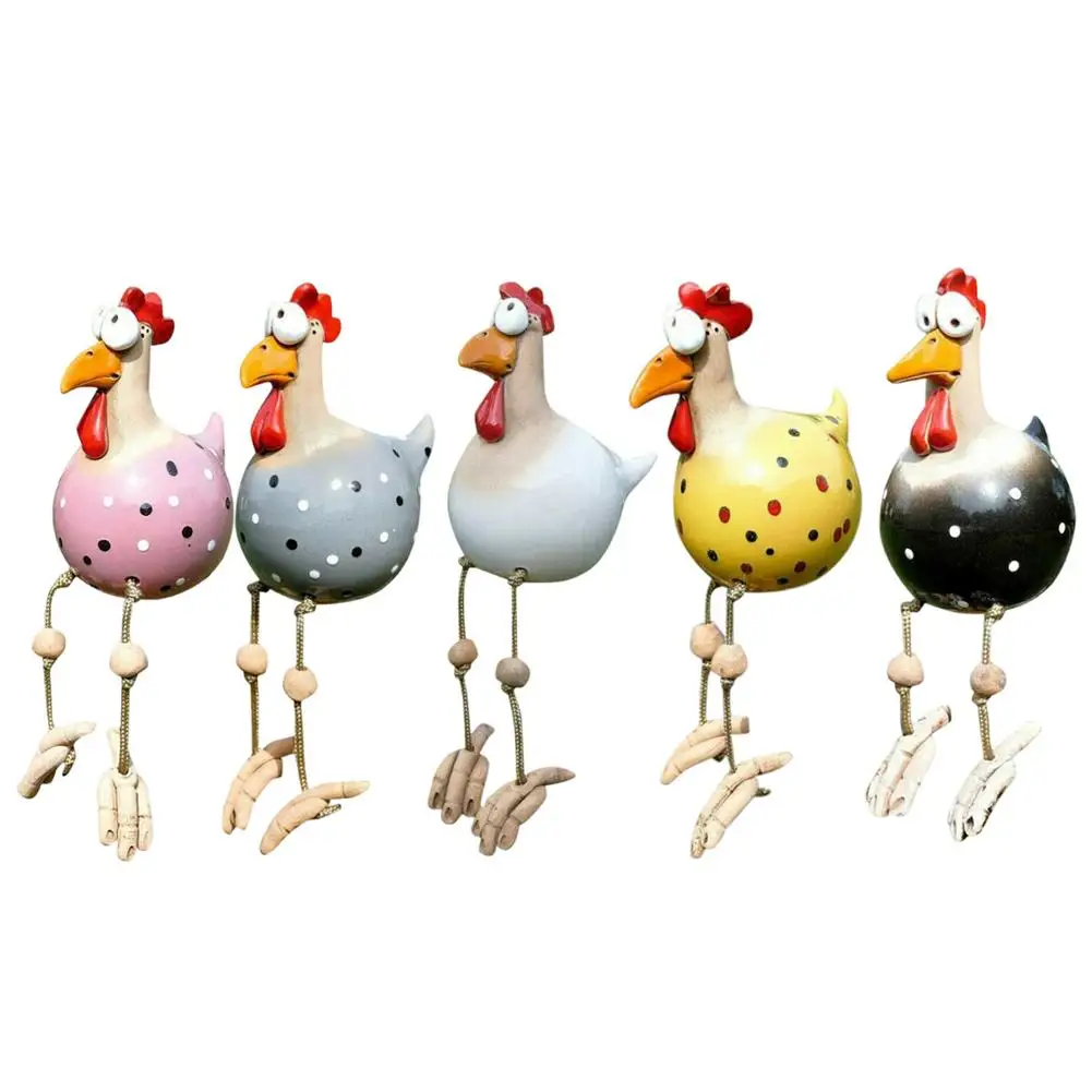 

Yard Art Exquisite Resin Daze Rooster Decor Statue Garden Stool Animal Sculpture Ornaments For Outdoor Farm Patio