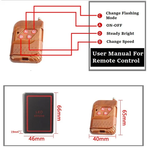 Imagen 2 del producto Luz intermitente de emergencia 4 en 1, luz de advertencia ámbar, estroboscopios remotos, luces estroboscópicas LED intermitentes para coches de 12v