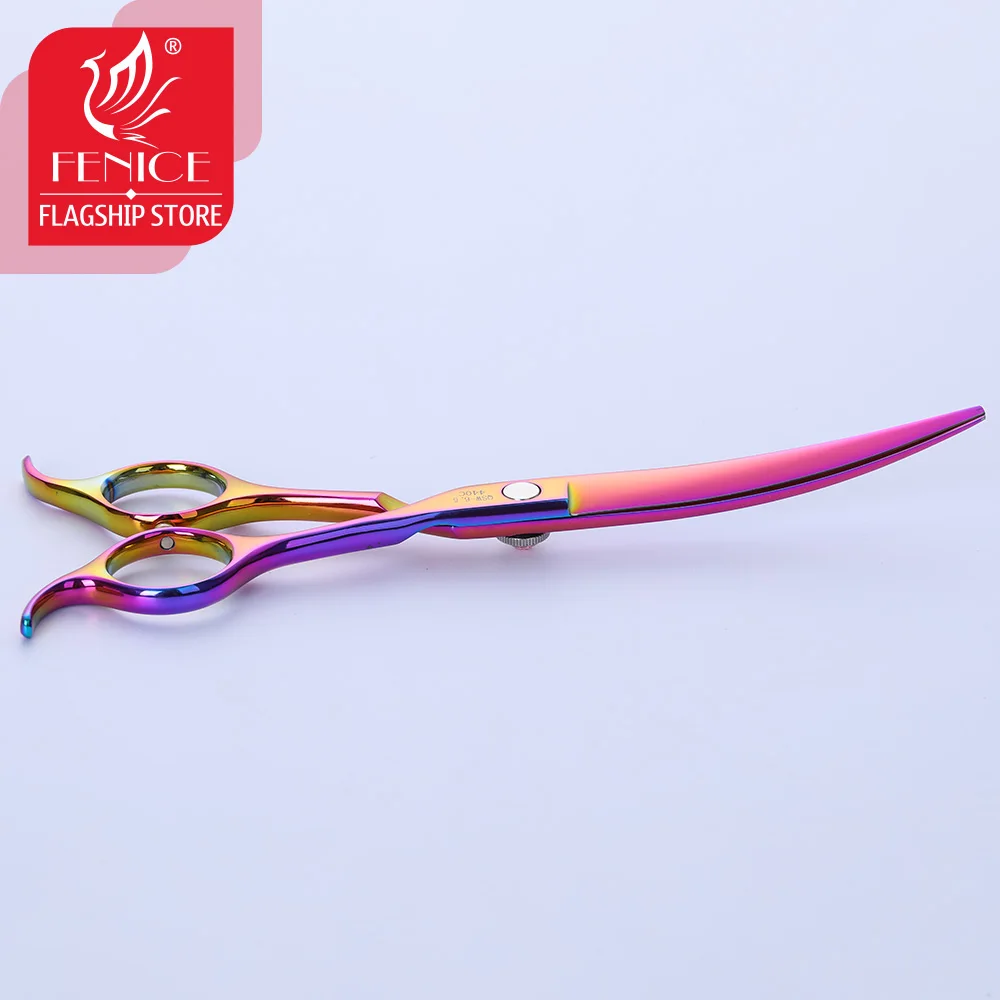 Fenice 6.5 polegada profissional pet grooming scissors gato cão tesouras de corte cabelo curvo tesouras animais de estimação tesoura ferramenta de corte