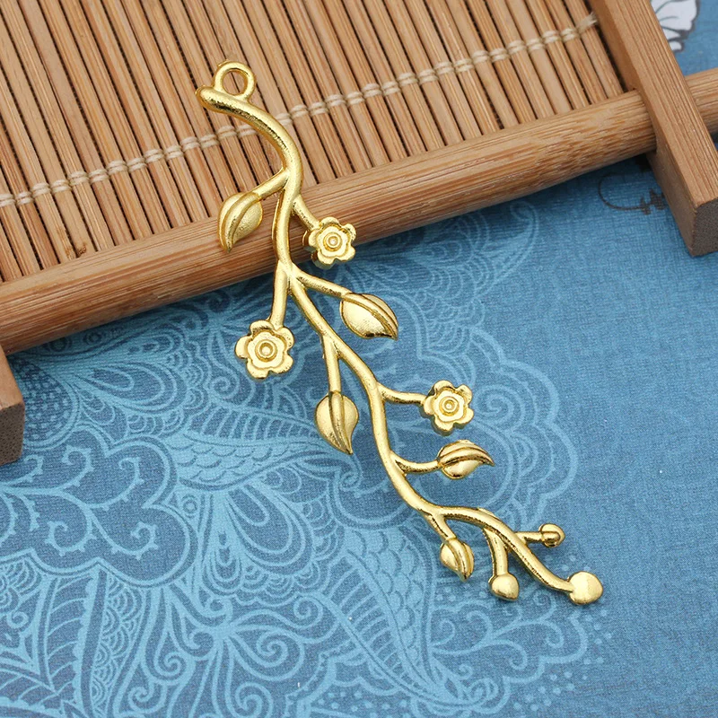 10pcs Leaf Charm Pendant Antique Bronze Retro Pendant for Necklace Accessories ewelry Making Findings Handmade Craft DIY 15x59mm