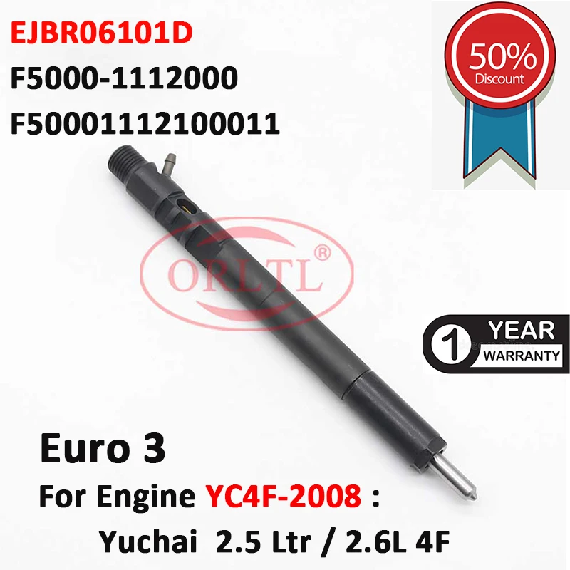 

ejbr06101d Common Rail Injector 06101D For YUCHAI F50001112100011 F5000-1112100-011 F5000-1112000 FB300-1112100-011 Euro 3