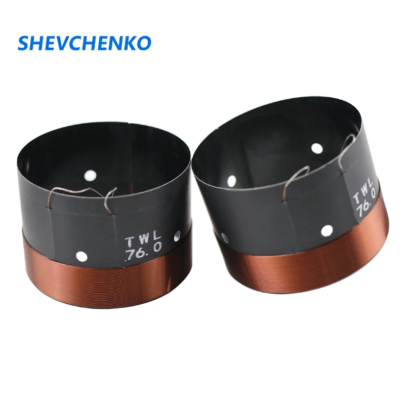 76mm 베이스 보이스 코일 6Ohm 2 층 검정색 알루미늄 스켈레톤 구리선 500W-680W 우퍼 스피커 용 고출력 보이스 코일 2 개 썸네일 7