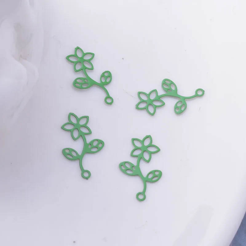 100 Stück AC10329 15*8mm Kleine Blumenanhänger DIY Schmuck Ohrring-Komponenten – Detail 5
