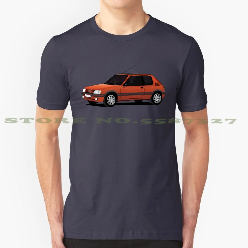 205 Gti Red 100% Pure Cotton T-Shirt 205 Gti Classic Hot Hatch 80S 90S Car Automobile France Europe