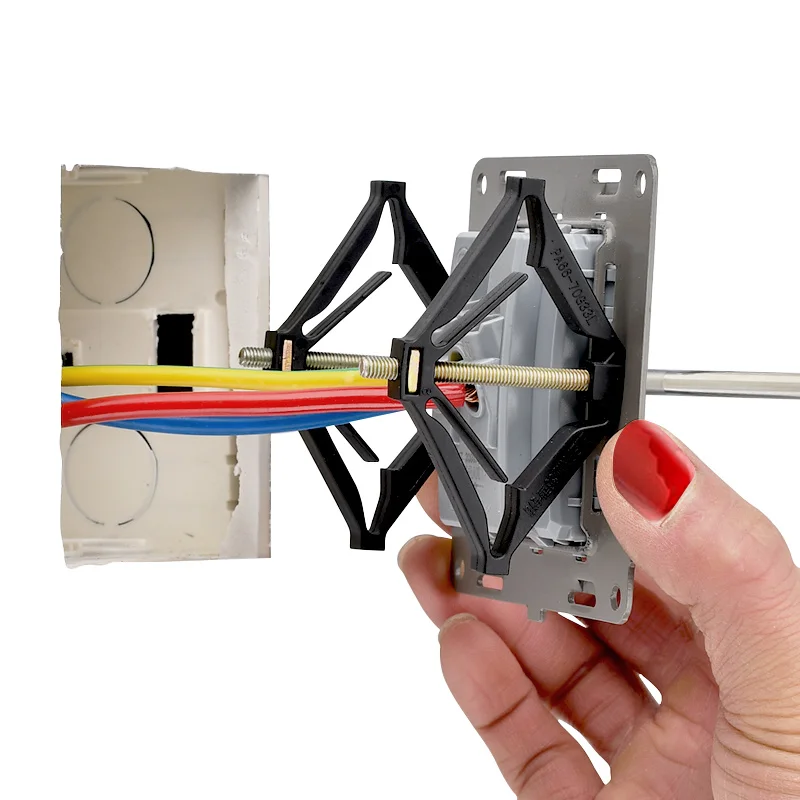 1 Set (6pcs) Wall Socket Bottom Box Repair Device 86mm Type Wall Switch Bottom Box Fixed Support Rod Electrical Accessories