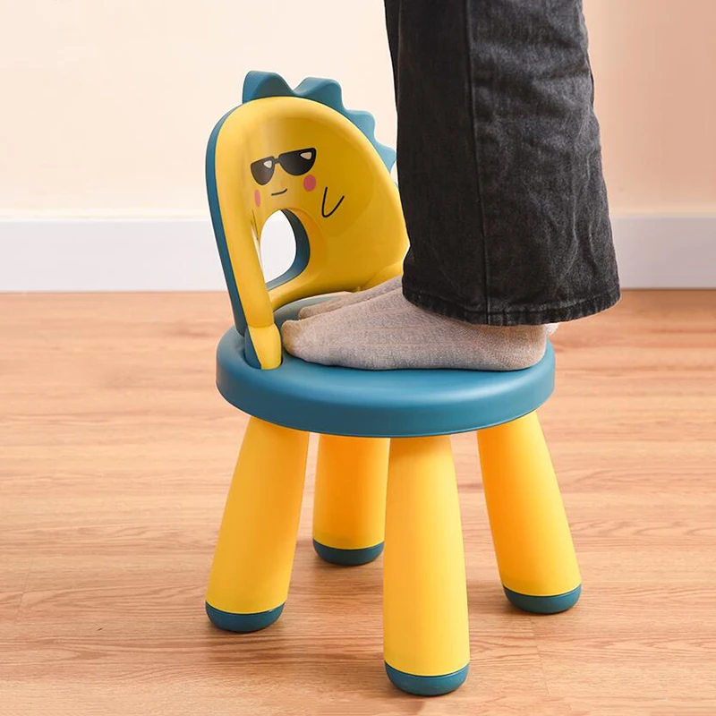 Baby Home Chair Children Stool Plastic Thickened Footboard Indoor Toy Sofa Seat Dinosaur Kindergarten Non-slip Kid Furniture