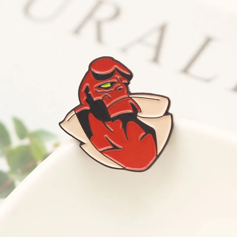 Anime Hellboy  Enamel Pins Cute Metal Cartoon Brooch Backpack Hat Bag Collar Lapel Badges Men Women Fashion Jewelry Gifts