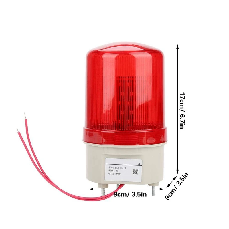 DC12V/24V/220V Red  Rotating Warning Light Lamp Warning Light Beacon for Industrial Garage door gate indicator light