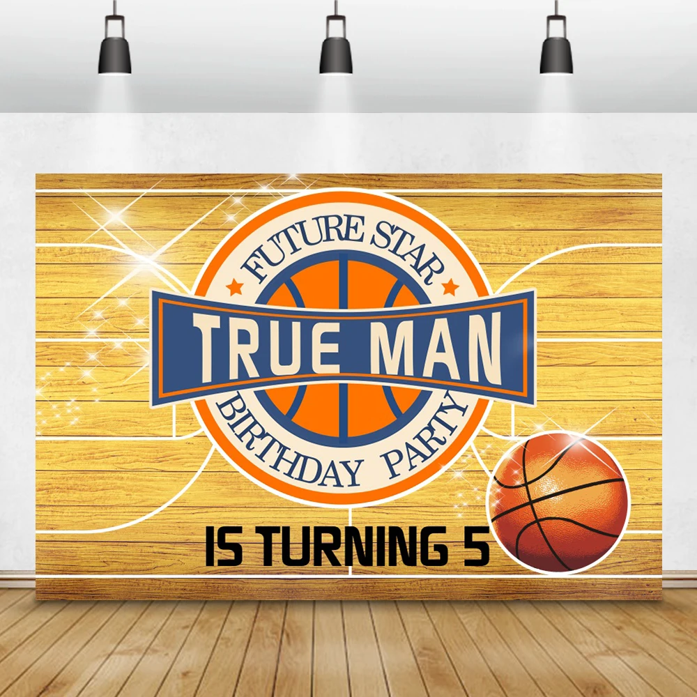 Laeacco compleanno fondali campo da basket campione trofeo Sportman Baby Shower neonato fotografia sfondi photzone