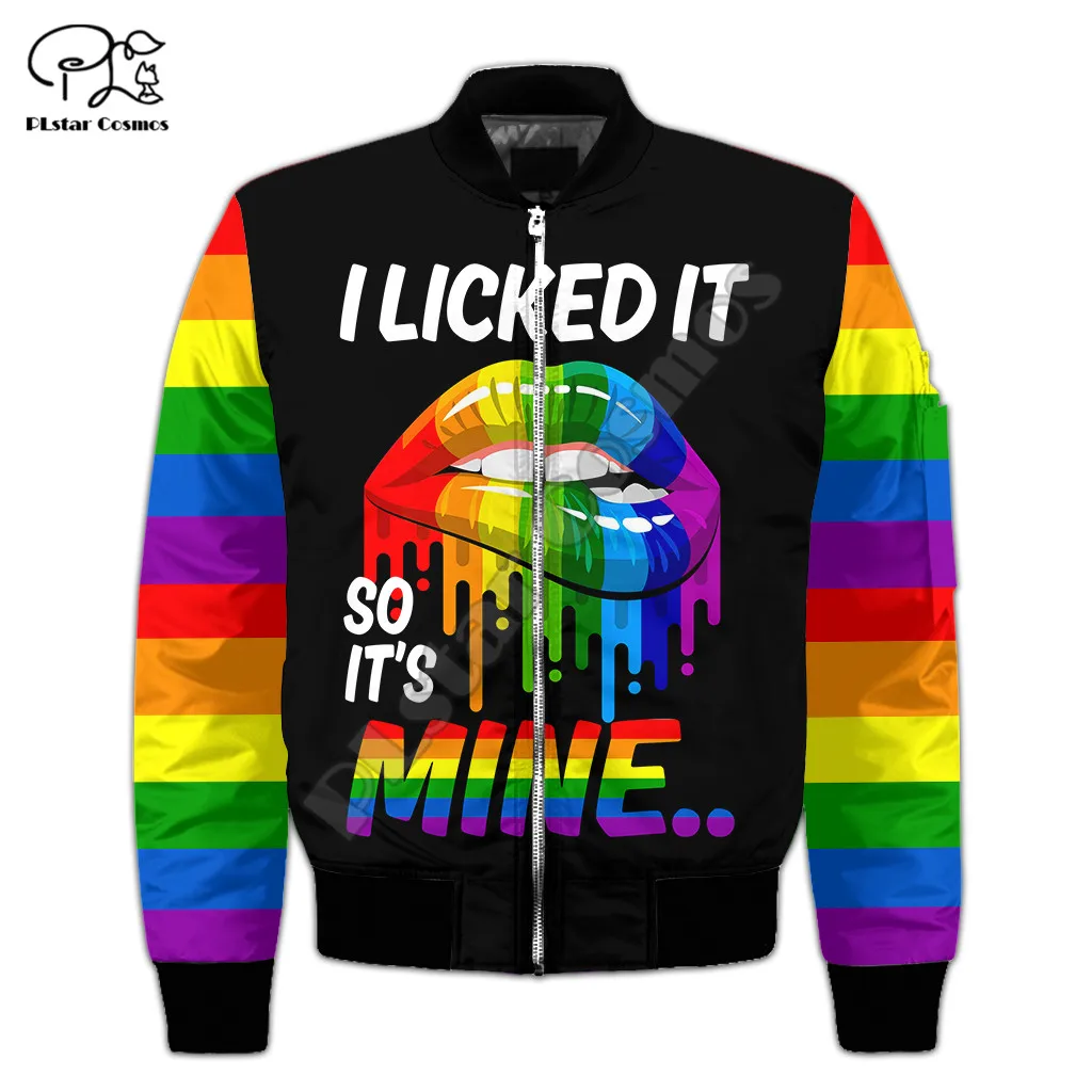 PLstar Cosmos Homosexual Love Rainbow Flag 3D Print Men Bomber Jacket Hip Hop Unisex Casual Windbreaker Drop Shipping Style-R27