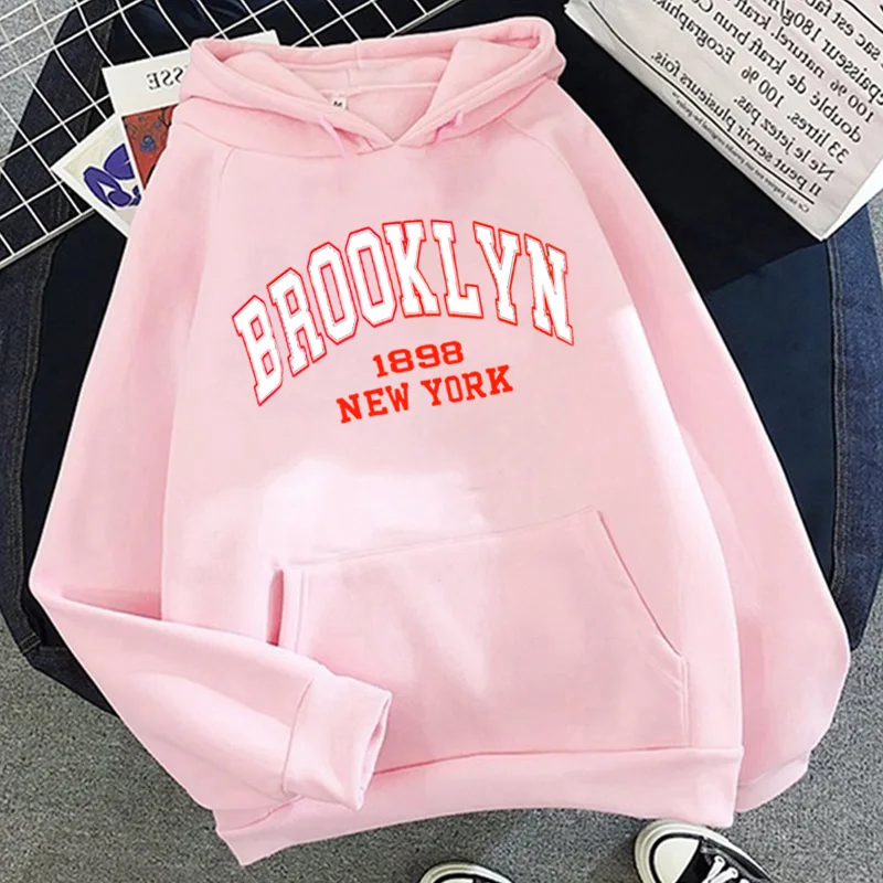 Spring Autumn Hoodies Printed Brooklyn Lette Streetwear Men Women Fashion Oversized Hoodie Tracksuits Unisex Clothing Coat