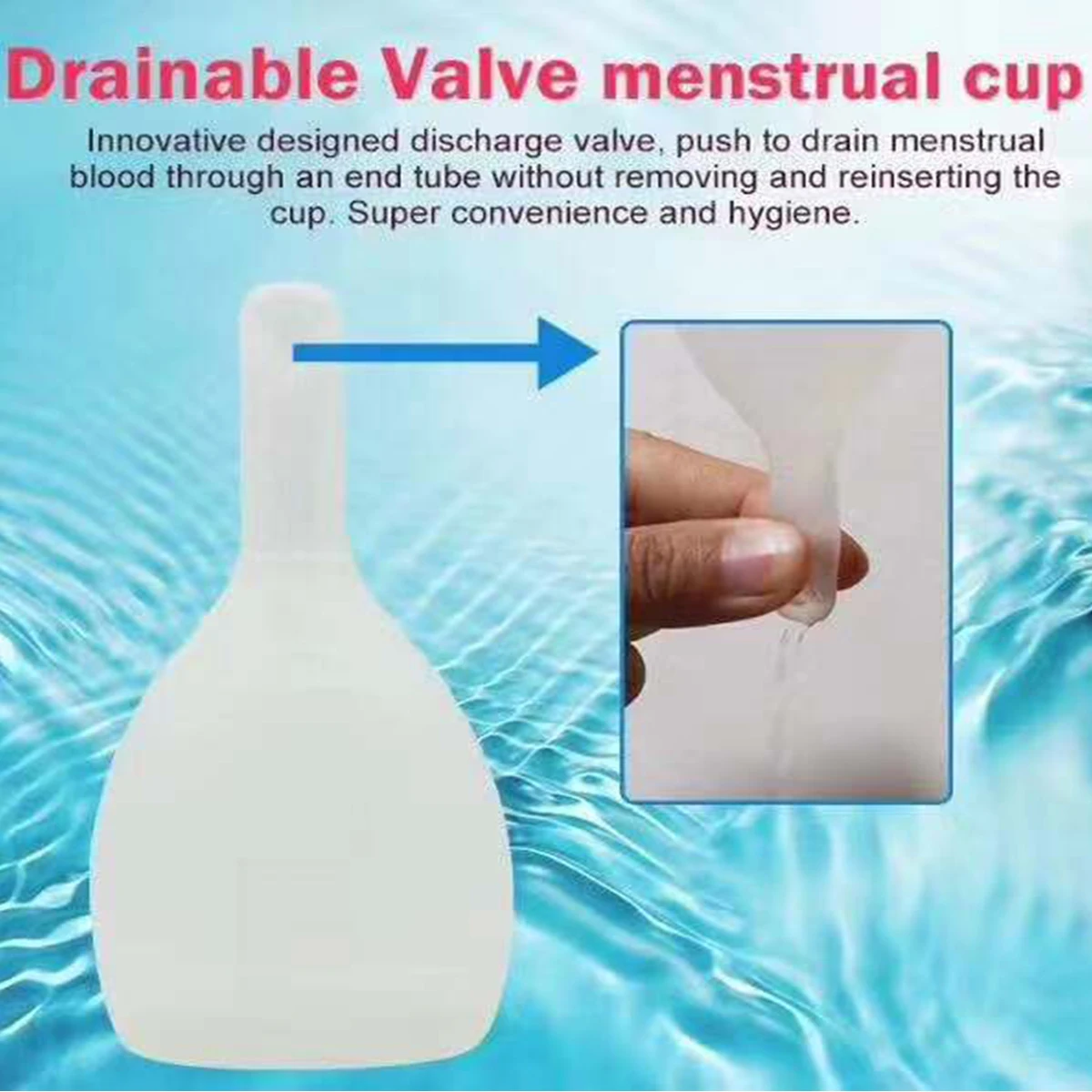 Feminine Hygiene Menstrual Cup Valve Reusable 100% Medical Grade Silicone Lady Menstruation Discharge Valve Menstrual Cup eco