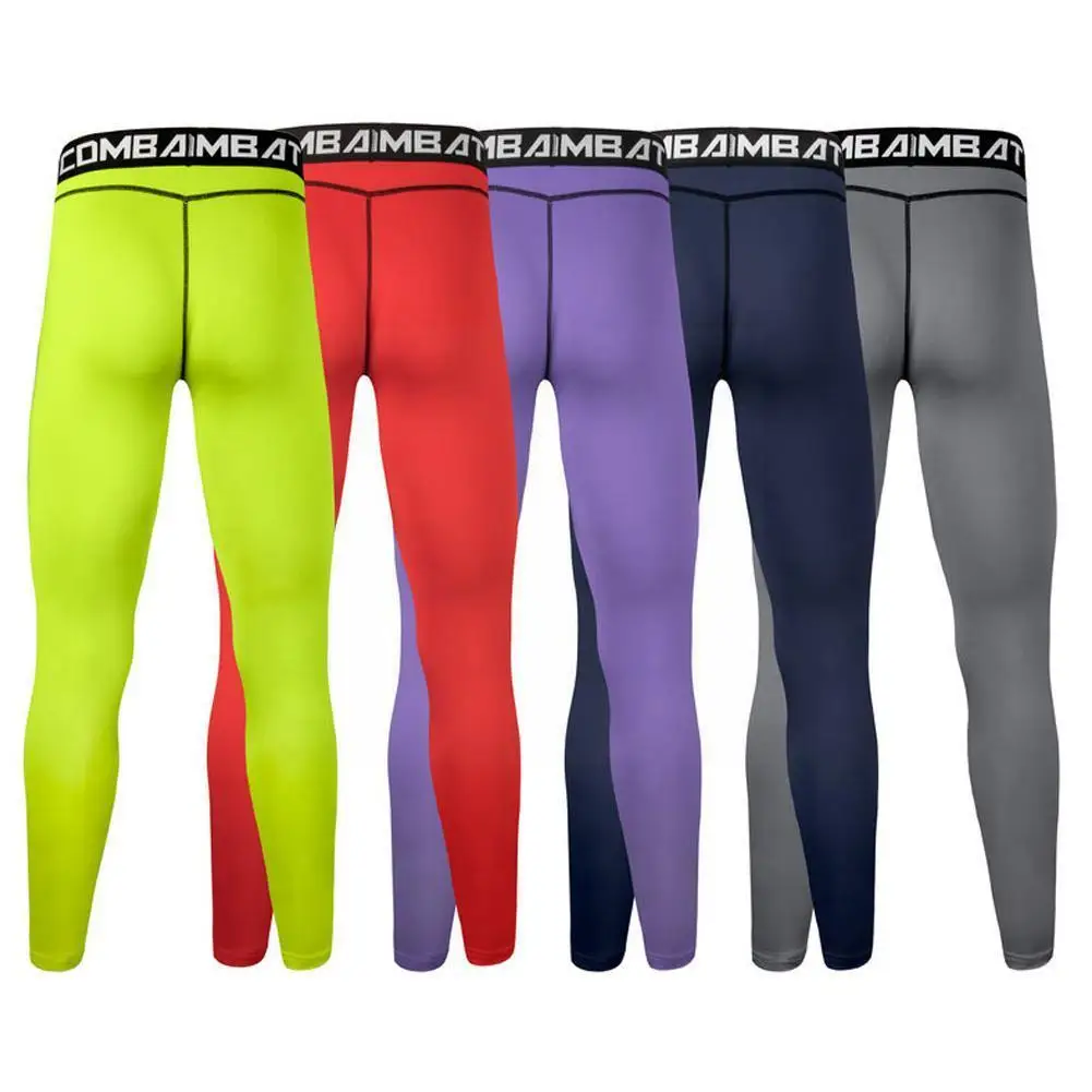 Men Compression Tight Leggings Running Sports Male Yoga Pants Bottoms Quick Jogging Dry Trousers Fitness Workout Training V4L8