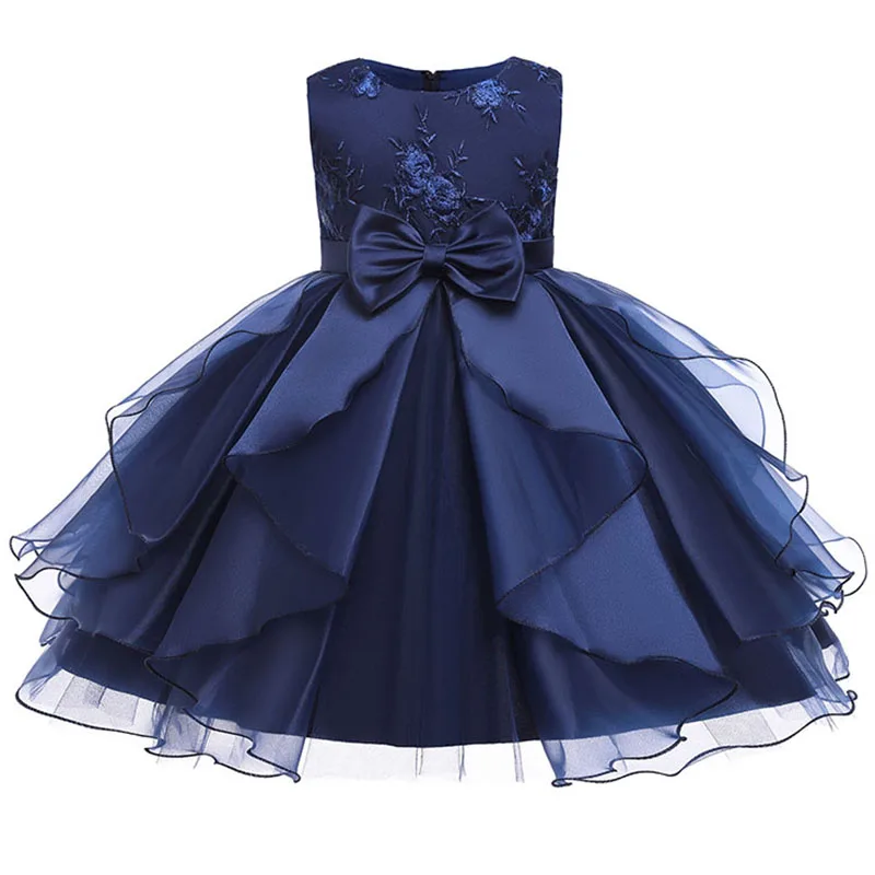 Summer Girls Flower Embroidery Princess Party Dress Baby Kids Christmas Wedding Ball Gown Dresses abbigliamento per bambini per 3-10 anni