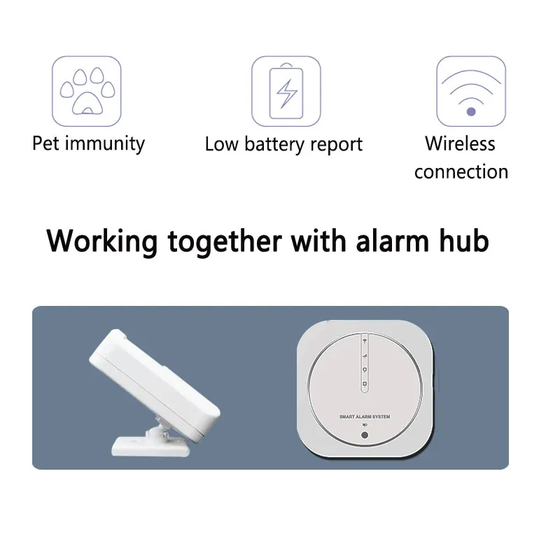 433MHz Wireless Pet-immunity PIR Motion Sensor Detector 15kg Pet Immune EV1527 Code Smart Home Security Host Alarm Accessories