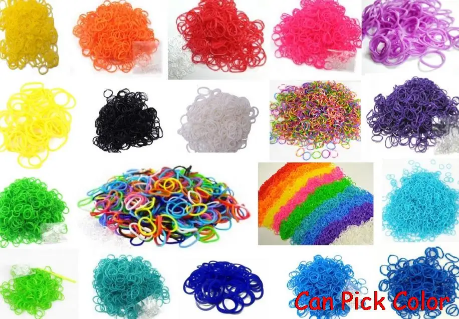 

Children's DIY Kits frdf34g 600 bands+24 S-Clips Silicone Elastic Candy Rubber Loom Bands Multy mixed Refill Bracelet