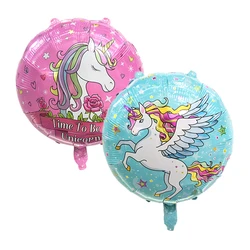 2/5pcs 18 inch round ball Pegasus flamingo unicorn aluminum balloons children's birthday party decoration balloons