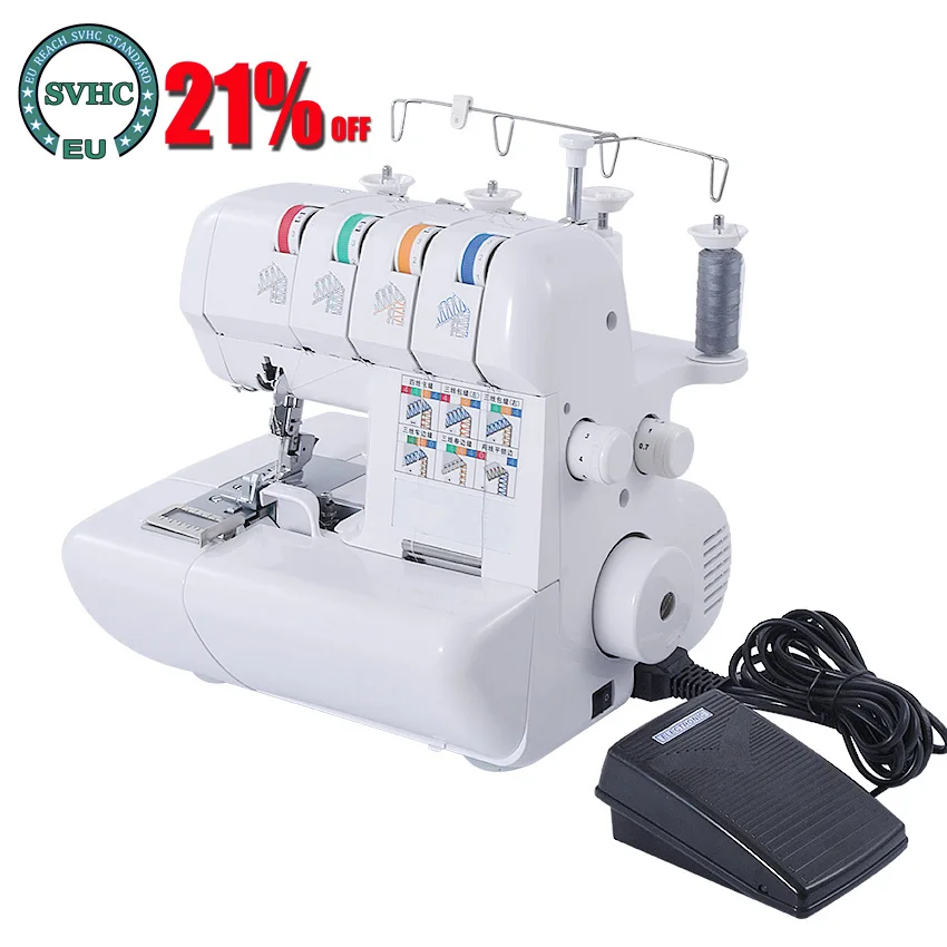 Wielofunkcyjne domowe ręczne szycie maszyna 110V/220V Overlock maszyna do szycia narzędzia ręczne Overedger z gwintem 2/3/4