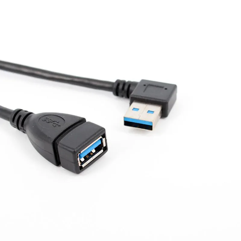 20cm USB 3.0 prawo/lewo/góra/kąt nachylenia 90 stopni przedłużacz kabla Adapter z gniazda męskiego na żeńskie kable USB