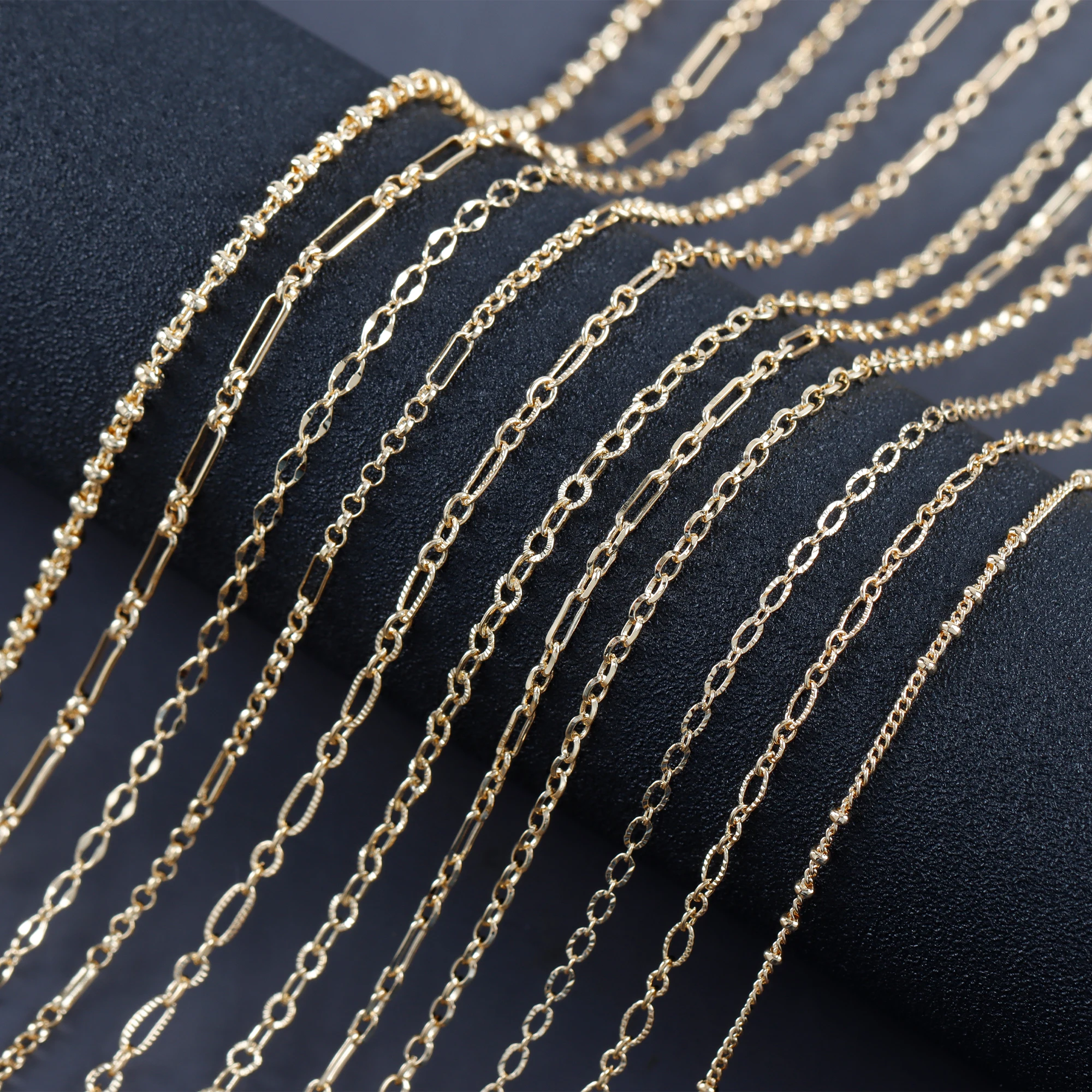 GUFEATHER C227,diy chain,18k gold plated,copper,pass REACH,nickel free,diy bracelet necklace,jewelry making finding,3m/lot