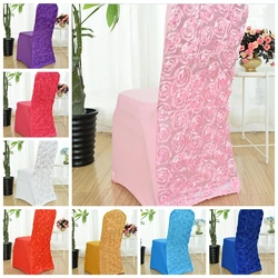 Spandex Chair Cover for Wedding Decoration, Rose Embroidery, Universal Hotel Banquet, Birthday Party, Nice Luxury Pattern