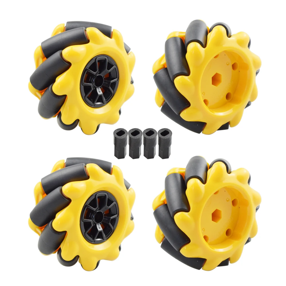 60mm Mecanum Wheel Omni-directional Tire with 4pcs TT Motor Connector for Arduino Raspberry Pi DIY RC Toy Parts