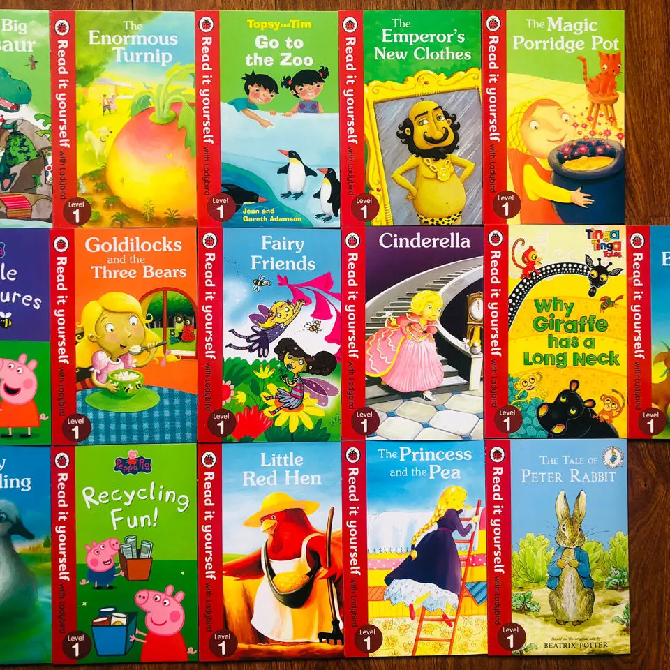 50 Buku/Set Ladybird Membacanya Sendiri Tingkat 1 Ke Tingkat 4 Gambar Bahasa Inggris Buku Cerita Tingkat Membaca Anak-anak Belajar Buku Teks