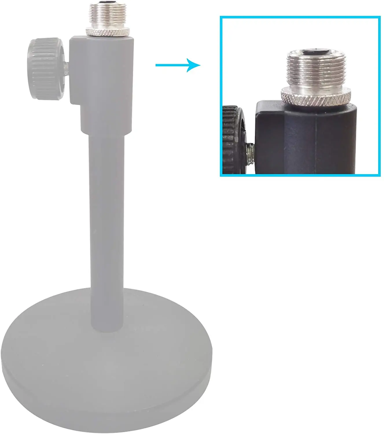 ตัวแปลงไมค์5/8 "ตัวผู้เป็น3/8" ตัวเมีย6ชิ้นอะแดปเตอร์สกรูเกลียวพร้อมน็อตจากไมโครโฟนแท่นวางบูม3/8กับ5/8