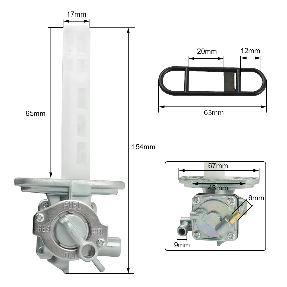 44mm Fuel Valve Petcock Tank Switch for Suzuki GS300 GS450 GS550 GS650 GS750 GS850 GS1000 GS1100 44300-45011 44300-28A02