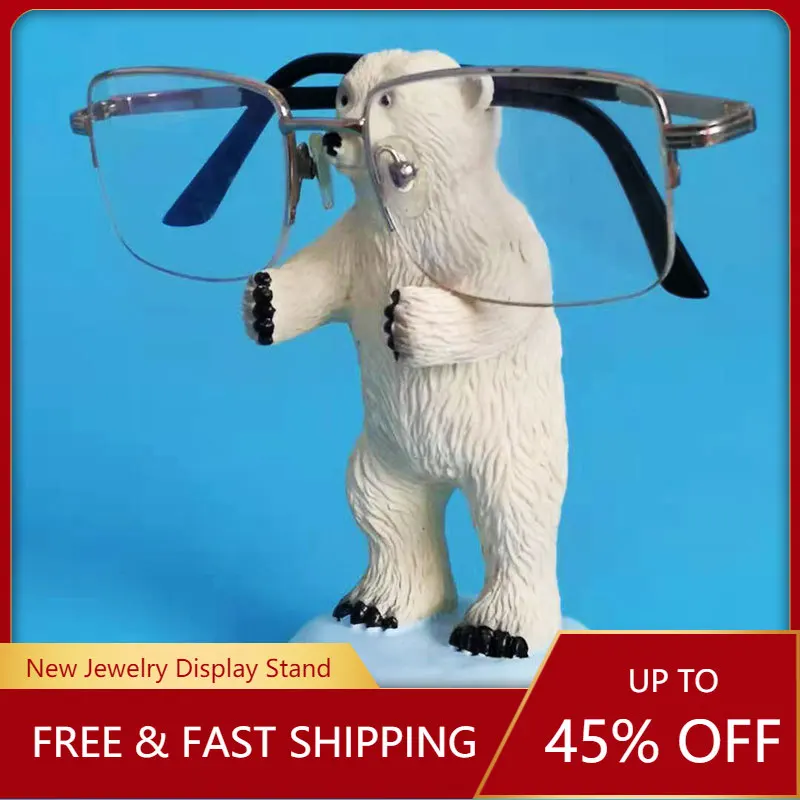 

Creative Glasses Holder Polar Bear Glasses Frame Home Decoration Animal Resin Glasses Holder Glasses Holder