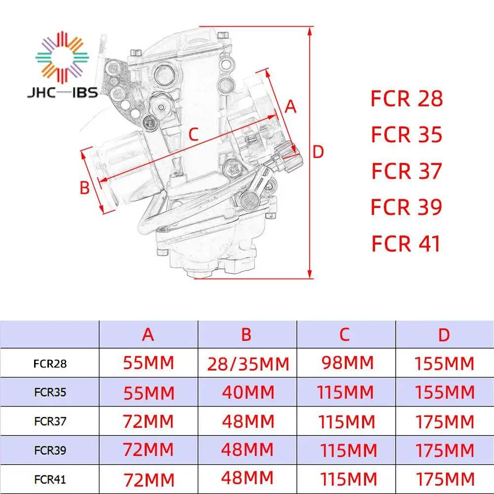 FCR28 31 33 35 37 39 41mm FCR Racing Carburetor FCR39 CRF Slant Side Carburettor For CRF450 650 FS450 Husqvarna450 KTM Racing