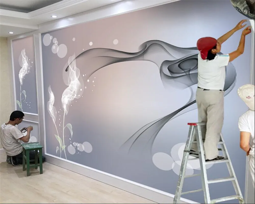 

Customized Wallpaper Atmosphere 3D Three-dimensional Simple Modern Wallpaper Living Room Video Wall Covering Mural