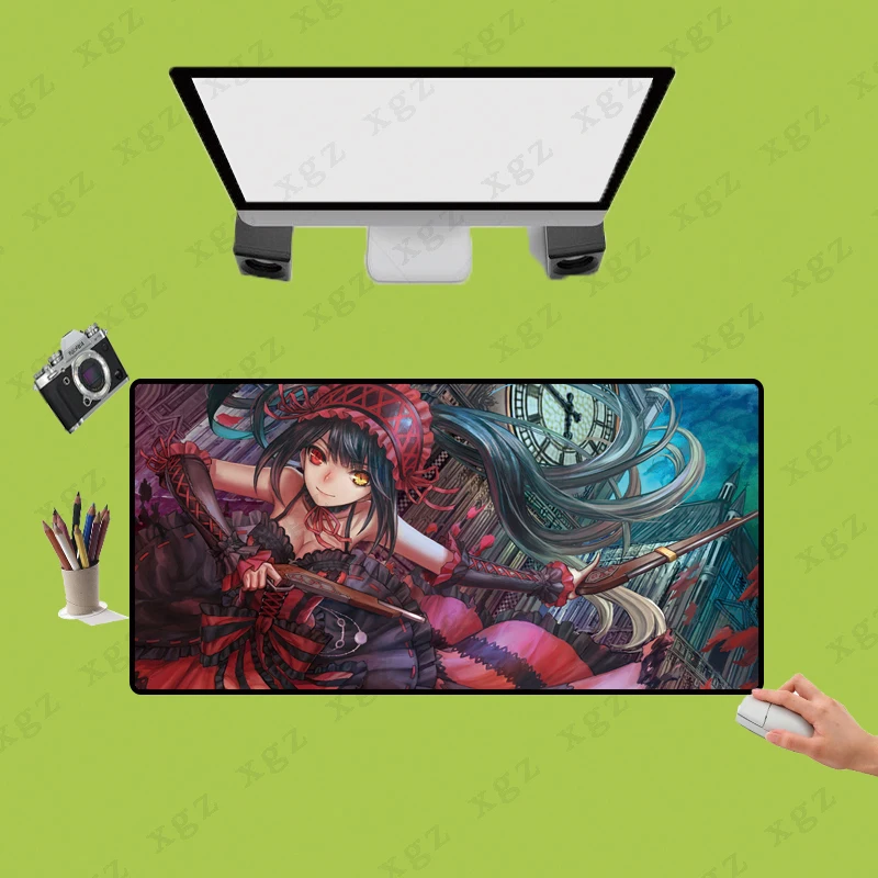 XGZ Popular Anime Girl Mouse Pad Large Gaming Attachment Lock Edge Mouse Mat Keyboard computer Desks Mat Gamer Mousepad XXL