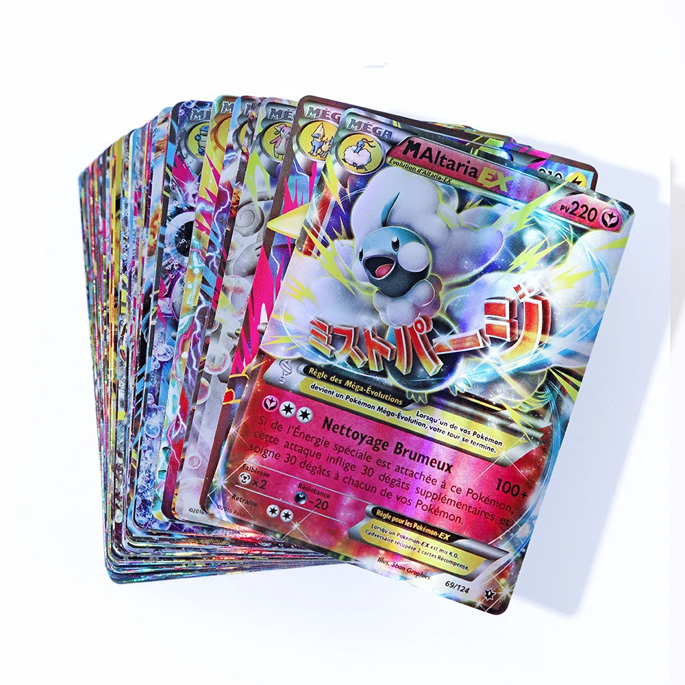 20PCS French Version Pokemon Cards V GX MEGA TAG TEAM EX Game Battle Card