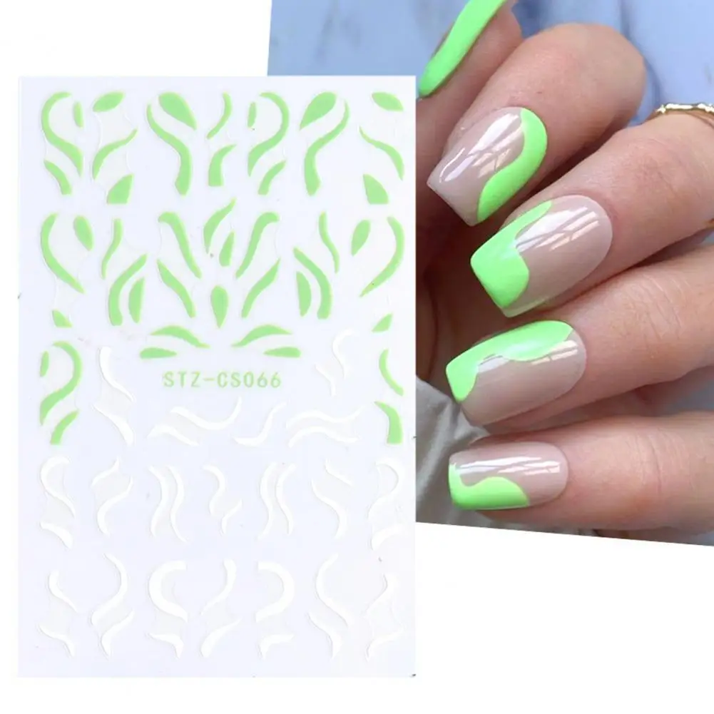 Nail Sticker Franse Stijl Diy Kleurrijke Lijn Decal Poeder 3D Transfer Slider Voor Manicure Nail Accessoires